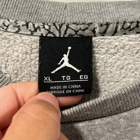 Air Jordan Jump Flight Club Basketball Sweatshirt Gray Men's Size XL VTG
